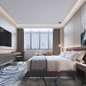 现代酒店客房3D模型下载